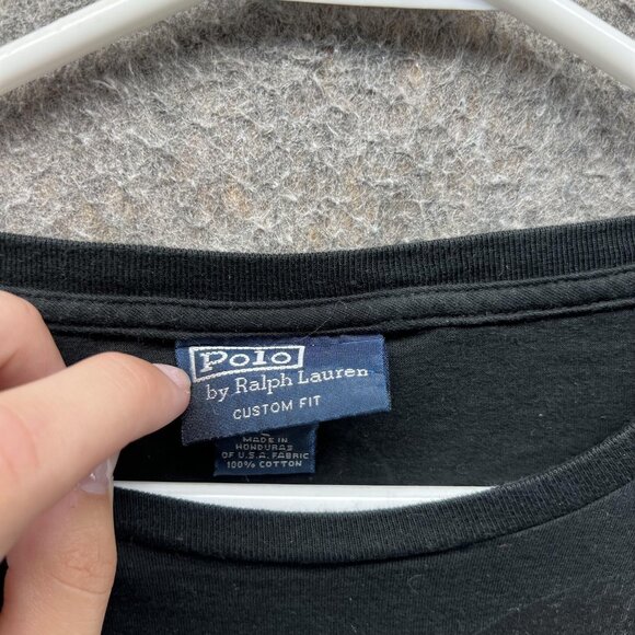 Polo Ralph Lauren Shirt Mens Large Black Custom Fit APR Graphic Bleecker Tee - Picture 7 of 11